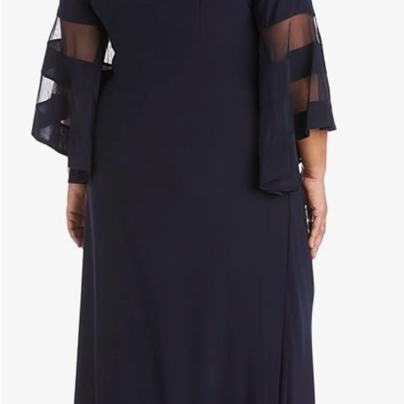 R&M Richards Navy Long Sleeve Dress - Picture 5 of 8